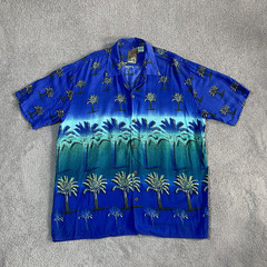 Pineapple Connection Hawaiian Tropical Palm Tree 100% Rayon Shirt Men’s Large