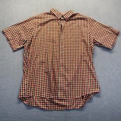 LL Bean Men’s Short Sleeve Button Down Shirt Size XXL Red Plaids & Checks,Pocket