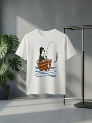 Puppy Dog Angler Fishing Hunting Funny Pet Enthusiast for Women Shirt