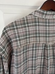Pendleton Button Down Shirt Flannel Plaid Army Green Beige XL – 331