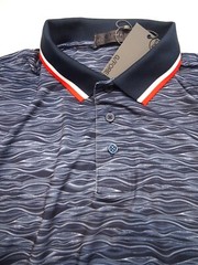G/FORE Performance Fabric Free Form Stripe Slim Fit Golf Shirt NWT XL $120