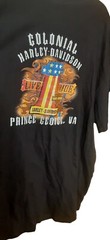 Colonial Harley Davidson Eagle Prince George VA Black Graphic Size 3XL NWT