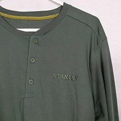 NWT Stanley Deep Forest Green Long Sleeve HW Henley Mens Size Medium Work