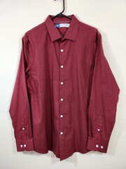 Old Navy Red Black Gingham Plaid Button-Up LS Shirt – Men’s L Slim-Fit (NWT)