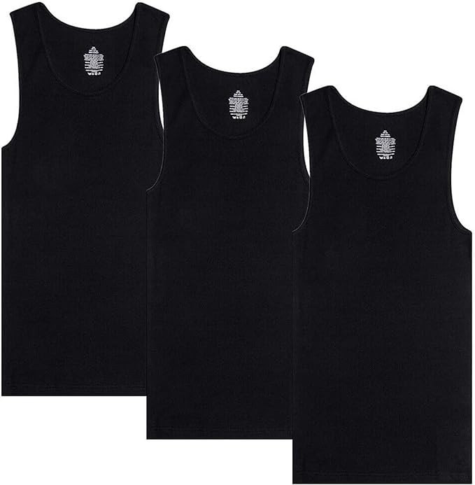 100 Pack Mens Cotton Blank Plain Basic Crew Neck Tank Top Singlet T-Shirt Bulk