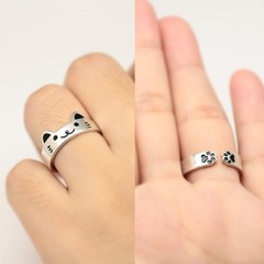 925 Sterling Silver Cat Ring Kitty Ring for women, Jewelry Gift for Christmas…