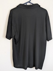 Paragon Men’s L Black Solid Polyester Collared Button Polo Shirt Short Sleeve