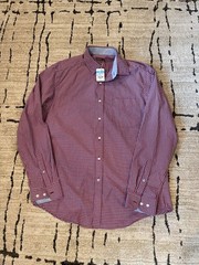 READ J.McLaughlin Gramercy Men’s Button Up Shirt Red/Blue Check Size M NWT