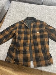 Carhartt Men’s 2XLT Brown and Black Snap Button Up Flannel
