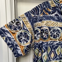 Structure Shirt Mens Medium Multicoloured Abstract Hawaii Button Up Short Sleeve