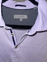 Ted Baker Men’s lavender Solid Short Sleeve Collared Polo Shirt Size S