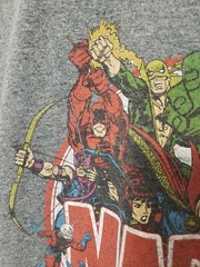 Marvel Comics Superhero Team Block Logo Fill Gray t-shirt Mens Small Tee Graphic