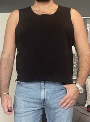 Next Level Solid Black Size XL Cropped Scoop Neck Tank Top