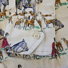 VTG 70s Gant AOP Equestrian Horse Hunting Print Long Sleeve Button Shirt Mens M