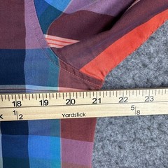 Vintage 7 Diamonds Plaid Button Down Shirt Men’s Size Medium Orange Blue Purple
