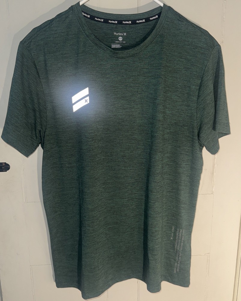 Hurley Exist Collection Space Dyed Performance T-Shirt Short Sleeve Green Sz M