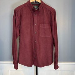 Woolrich Men’s Button Down Flannel Shirt 100% Cotton Ruby Heather Red Size M