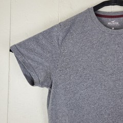 Hollister Shirt Mens Large Gray Embroidered Logo Cerw Neck Short Sleeve Stretch