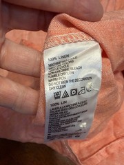 Tommy Bahama 100% Linen Shirt Mens XL Short Sleeve Coral button up Resort Beach