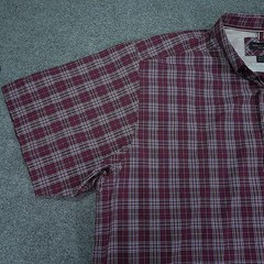 Ariat Pro Series XXL Plaid Western Shirt Mens Short Sleeve Vented Burgundy