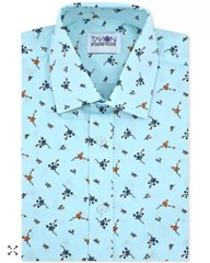 TAYION Collection Men Regular fit Button-Up Shirt M 15-15.5 in 34-35 Blue Floral