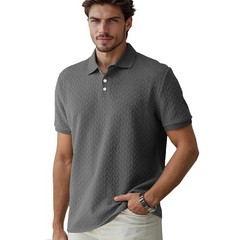 Solid Jacquard Slim Lapel Polo