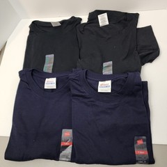 Hanes Heavyweight 50/50 Blank T-Shirts Adult XL Lot of 4 Black Navy NOS