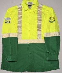 Waste Management Reflective Button Up L/S Uniform Shirt – Size 1XLR – NWOT