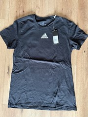 adidas Amplifier Tee Black Cotton Heart Graphic Crew Neck Men’s T-Shirt Size M