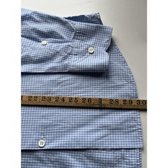 Glanshirt Slowear Shirt Mens Size 39in 15.5cm Blue Micro Check Cotton Italy