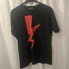 Neil Barrett Double Sided Lightning Bolt Black T-Shirt Sz M Made in Portugal