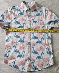 Original Penguin Stretch Button-Down Shirt Men’s Small All Over Print Flamingos