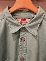 Vintage Levis Aqua Blue Button Down Shirt Mens XL 90s Workwear Trucker Cotton