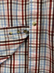 GRAPHITE Button Down Shirt Mens Extra Large White Rust Brown Blue Check Plaid LS