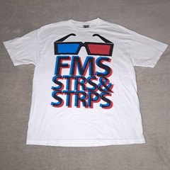 Vtg Y2K Famous Stars & Straps T-shirt Mens XL White 3D FMS Logo
