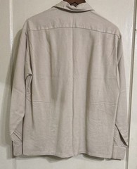Pilgrim Men’s Loop Collar Beige Button-Up Long Sleeve Point Collar Shirt Medium