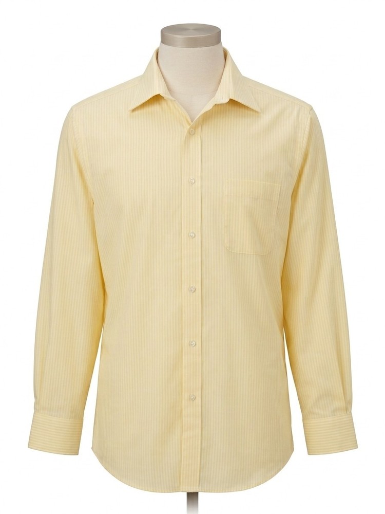 Stafford Essentials Vertical Stripe Long Sleeve Dress Shirt Medium (260412-02)