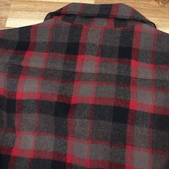 2 Vtg Pendleton Button Down Flannel Size L 100% Virgin Wool Made In USA Holes