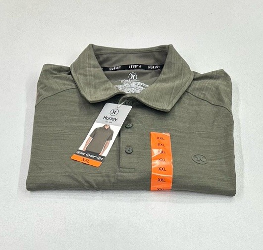 Hurley Men’s Performance Stretch Moisture Wicking Shirt, Green, Size XXL