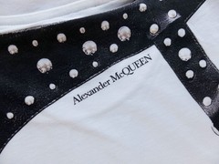 ALEXANDER MCQUEEN white Stud Harness cotton t-shirt Size Large authentic NWT