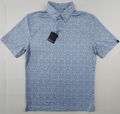 Mizzen + Main Halyard SS Polo Shirt Mens Size Small Sky Woodblock NWT $98.00
