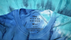Disney Mickey Mouse Mens Mickey Mouse Blue Spiral Tie Dye Shirt New Small