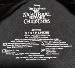 NEW Tim Burton’s The Nightmare Before Christmas Men’s Black T-Shirt Size Small