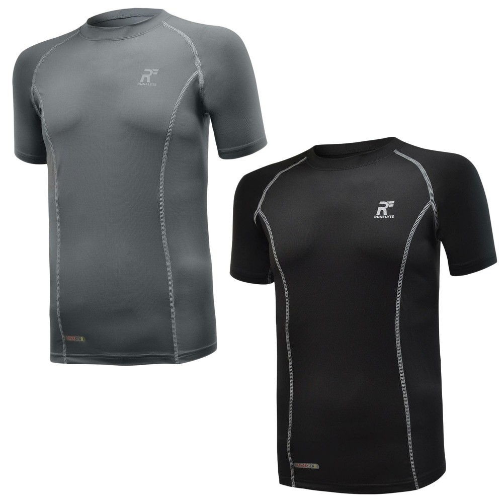 RunFlyte Men’s Flyte Compression Short Sleeve Tshirt Running Base Layer Gym Yoga