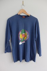 Hardcore Skank illustration 1995 L/Sleeve Blue tshirt | XL fits M Chillout posse
