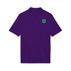 Four Leaf Clover Embroidered Polo | Moisture Wicking Sport Shirt