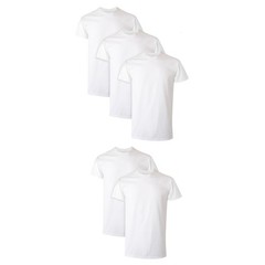 Mens Performance Undershirt XTemp Moisture Wicking Crewneck White 5 Pack