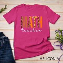 Math Teacher leopard Squad Cute Fall Autumn Thanksgiving Unisex T-shirt