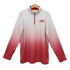 Cardinal USC Trojans Windshirt Colosseum Mens Large White 1/4 Zip Athletic