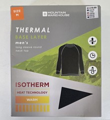 Mountain Warehouse Thermal Base Layer Men’s Medium Grey Long Sleeve Crew Neck